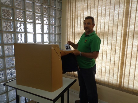 Em São Borja, o inspetor Eng. Agr. Pedro Baccin também compareceu às urnas